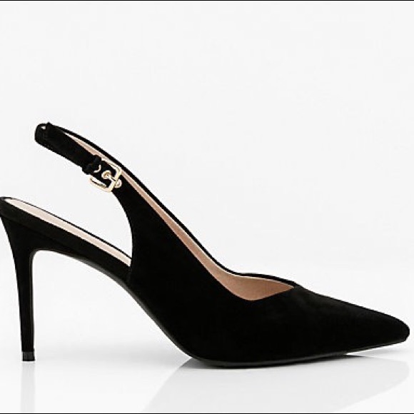 NIB 🌹Suede Pointy Slingback Heel Pumps - Picture 5 of 6